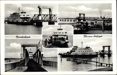 Ak Nordenham im Oldenburger Land, Blexen Anleger, Fähre, Schiff Bremerhaven