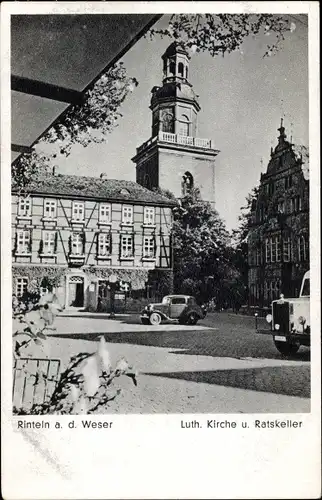 Ak Rinteln an der Weser, Lutherische Kirche, Ratskeller