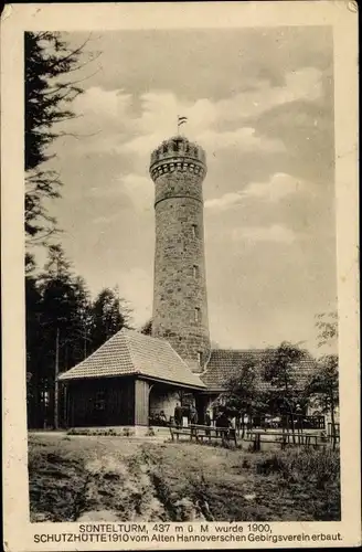 Ak Bad Münder am Deister, Süntelturm, Schutzhütte