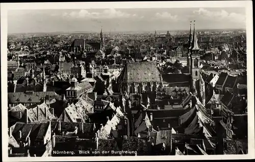 Ak Nürnberg in Mittelfranken, Panorama von der Burgfreiung gesehen