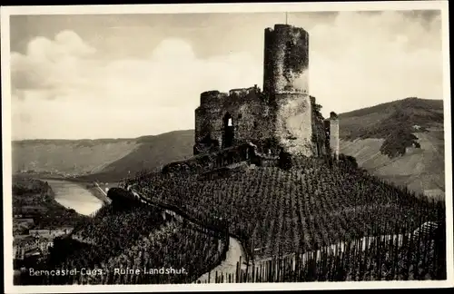 Ak Bernkastel Kues an der Mosel, Burg Landshut, Ruine