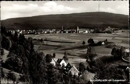 Ak Bischofsgrün im Fichtelgebirge, Gesamtansicht, Ochsenkopf