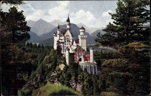 Ak Hohenschwangau Schwangau im Ostallgäu, Schloss Neuschwanstein