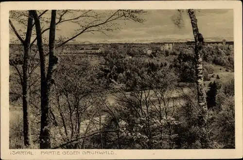 Ak Grünwald im Isartal Oberbayern, Panorama