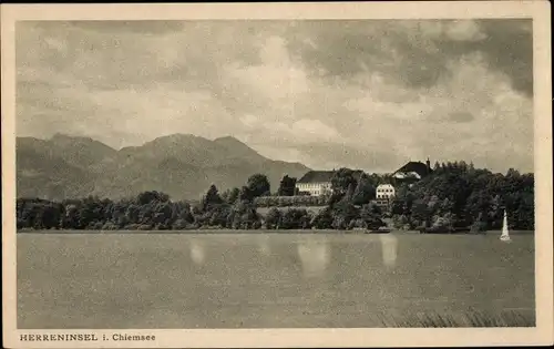 Ak Herrenchiemsee Herreninsel Chiemsee Oberbayern, Gesamtansicht