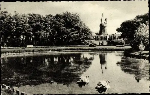 Ak Nordseebad Norderney Ostfriesland, Napoleon-Schanze, Windmühle