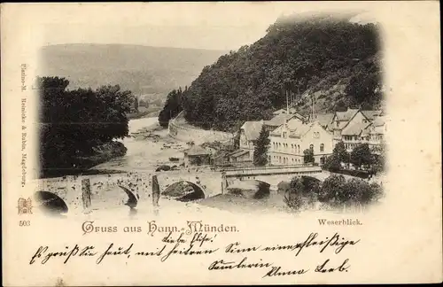 Ak Hann. Münden in Niedersachsen, Weserblick