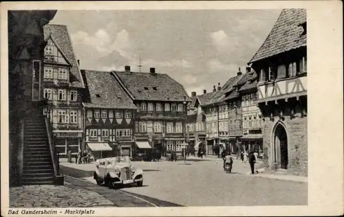 Ak Bad Gandersheim am Harz, Marktplatz, Auto