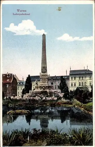 Ak Worms am Rhein, Ludwigsdenkmal