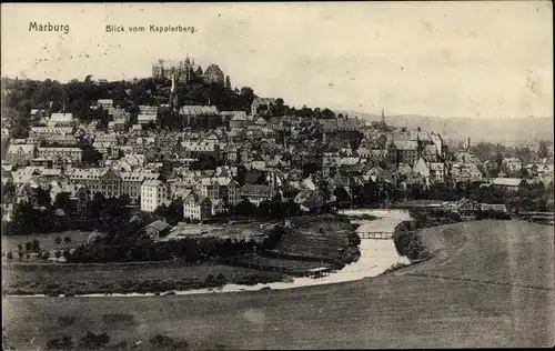 Ak Marburg an der Lahn, Blick vom Kapplerberg