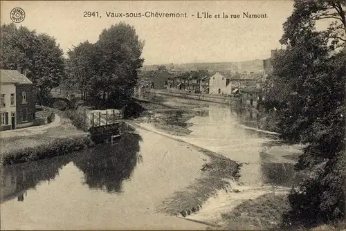 Ak Chèvremont Chaudfontaine Wallonien Lüttich, L'Ile et la rue Namont