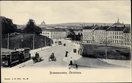 Ak Kristiania Christiania Oslo Norwegen, Drammensveien