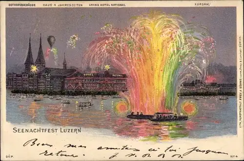 Litho Luzern Stadt Schweiz, Seenachtfest