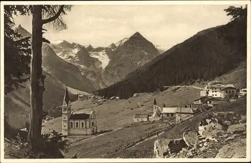 Ak Trafoi Südtirol, Teilansicht, Kirche