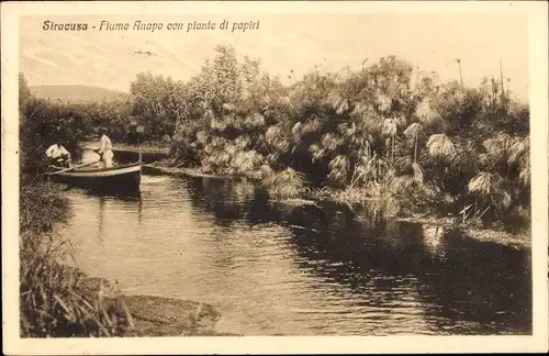 Ak Siracusa Siracusa Sicily, Flume Anapo mit Papi-Piante