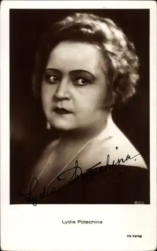 Ak Stummfilm Schauspielerin Lydia Potechina, Nazi-Opfer, Portrait, Autogramm