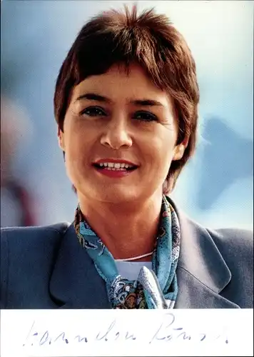 Ak Politikerin Hannelore Rönsch, Porträt, Autogramm
