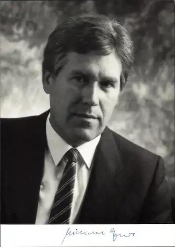 AK-Politiker Michael Glos, CSU, Porträt, Autogramm