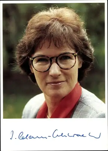 Ak Politikerin Irmgard Adam-Schwaetzer, Portrait, Autogramm