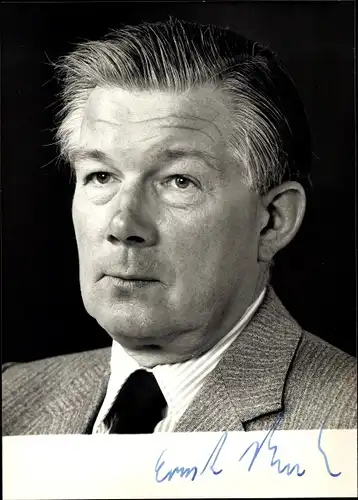 Ak Politiker Ernst Benda, Portrait, Autogramm