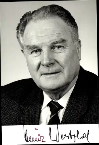 Ak Politiker Heinz Westphal, Portrait, Autogramm