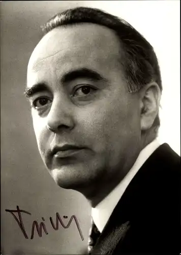 Ak Politiker Hans Friderichs, Portrait, Autogramm