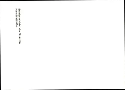 Ak Politiker Hans Matthöfer, Portrait, Autogramm