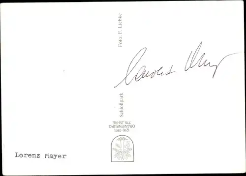 Ak Autogramm von Politiker Lorenz Mayer
