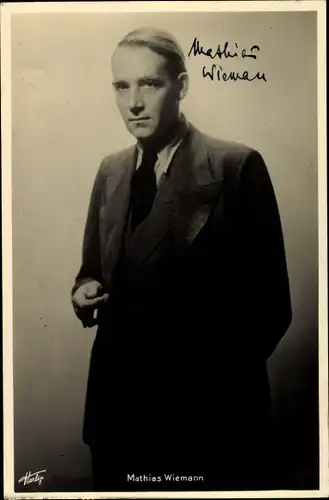 Ak Schauspieler Mathias Wieman, Portrait, Autogramm