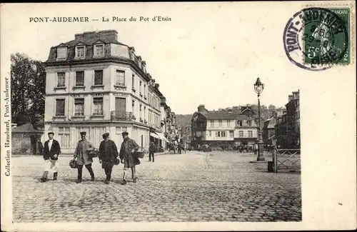 Ak Pont Audemer Eure, Place du Pot d´Etain