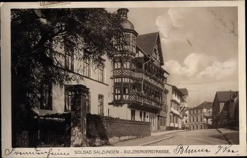 Ak Bad Salzungen im Wartburgkreis, Sulzberger Straße, Haus mit Erker