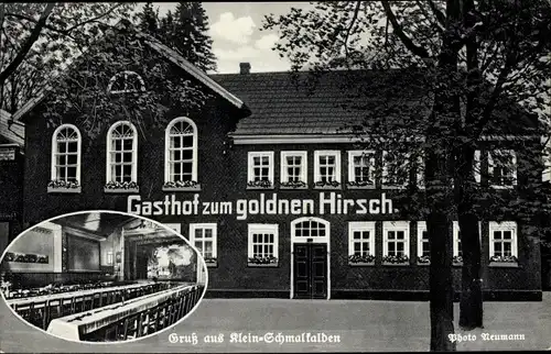 Ak Kleinschmalkalden Floh Seligenthal Thüringen, Gasthof zum goldenen Hirsch, Saal