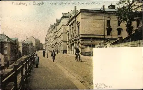 Ak Annaberg Buchholz im Erzgebirge, Kaiser-Wilhelm- und Scheibner-Straße