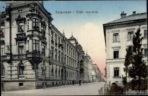 Ak Reichenbach im Vogtland, Weststraße