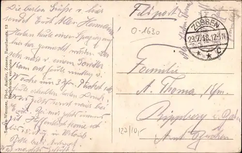 Ak Schöneiche Zossen in Brandenburg, Dorfaue, Gasthof W. Kienbaum