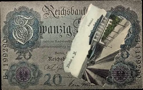 Geldschein Passepartout Ak Höchst Frankfurt am Main, Bahnhof