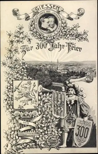 Ak Gießen an der Lahn Hessen, 300-jahr-Feier der Landesuniversität, Großherzog Ernst Ludwig