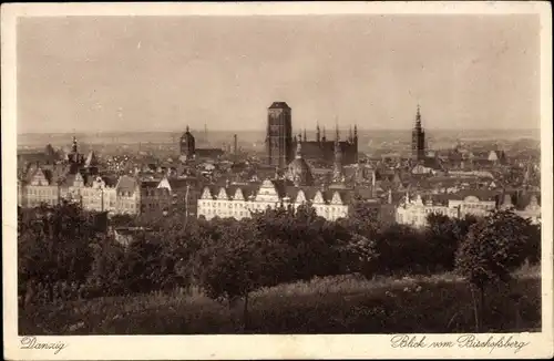 Ak Gdańsk Danzig, Blick vom Bischofsberg