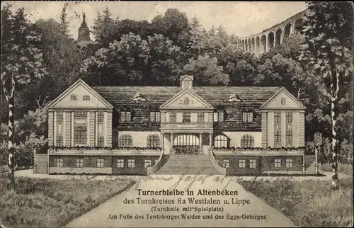 Ak Altenbeken in Westfalen, Turnerbleibe des Turnerkreises 8a Westfalen und Lippe, Turnhalle