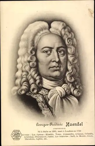 Künstler Ak Komponist Georg Friedrich Händel, Portrait