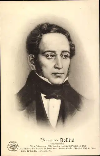 Ak Komponist Vincenzo Bellini, Portrait