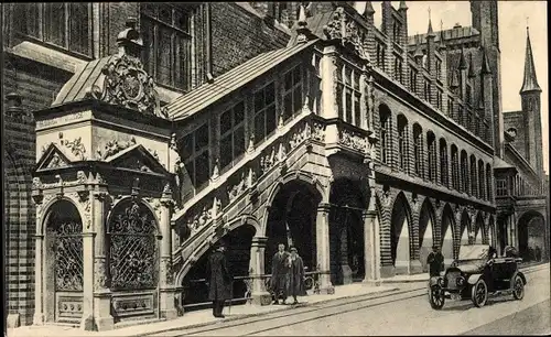 Ak Hansestadt Lübeck, Rathaus, Renaissance-Treppe