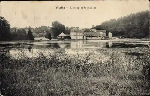 Ak Villers Cotterêts Soissons Aisne, Teich und Mühle