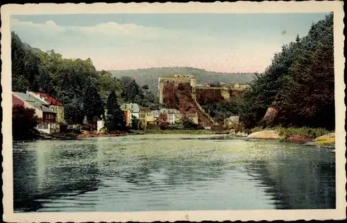 Ak Bouillon Wallonien Luxemburg, Vue des Bains et du Chateau fort