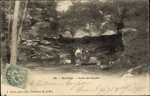 Ak Barbizon Seine et Marne. Höhle der Dryaden