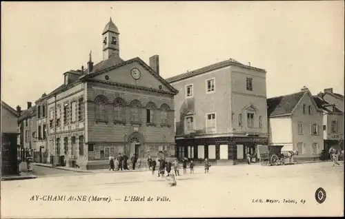 Ak Ay Champagne Marne, Rathaus