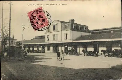 Ak Châlons-sur-Marne, La Gare