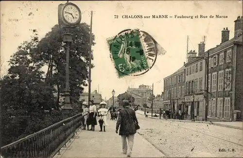 Ak Châlons-sur-Marne, Faubourg und Rue de Marne