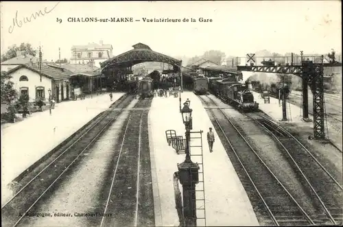 Ak Châlons-sur-Marne, Bahnhof