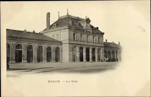 Ak Meaux Seine et Marne, Bahnhof